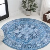 Jonathan Y Maris Ornate Medallion Machine-washable Round Area Rug In Blue/navy