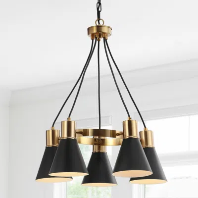 Jonathan Y Markle 22" 5-light Metal Led Chandelier In Black