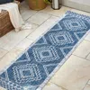 Jonathan Y Marokko Diamond  Medallion Indoor/outdoor Area Rug In Blue/ivory
