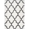 Jonathan Y Marrakesh Shag Trellis Area Rug In Ivory/charcoal
