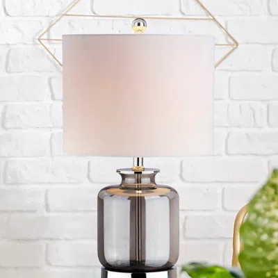 Jonathan Y Marsh 22" Glass Led Table Lamp In Pink