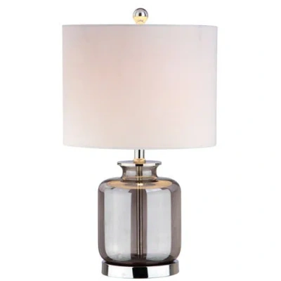 Jonathan Y Marsh Glass Led Table Lamp In Smoke Gray