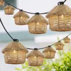 Jonathan Y Maui 10-light Indoor/outdoor 10 Ft. Mid-century Vintage Incandescent G40 Tiki Hut Hemp Rope Shaded S