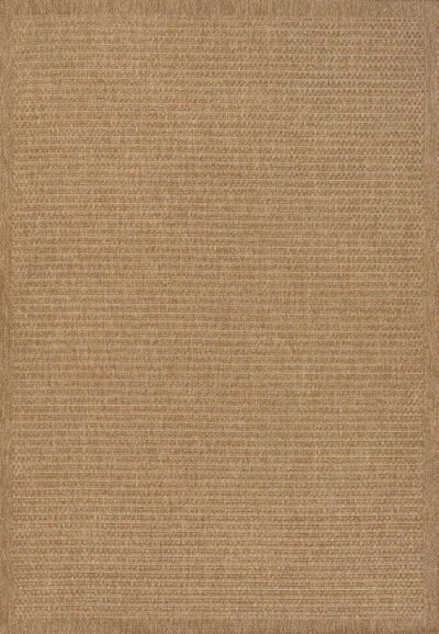 Jonathan Y Maxine Easy Jute Contemporary Border Boho Fine Rib Weave Indoor/outdoor Area Rug In Brown