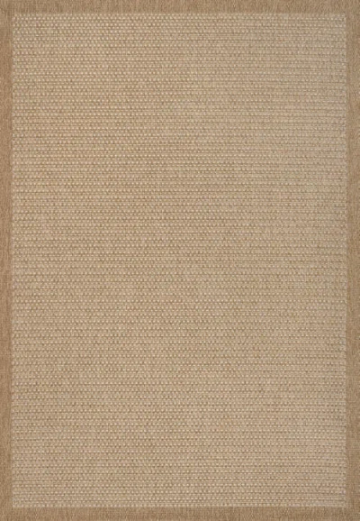 Jonathan Y Maxine Easy Jute Contemporary Border Boho Fine Rib Weave Indoor/outdoor Area Rug In Brown