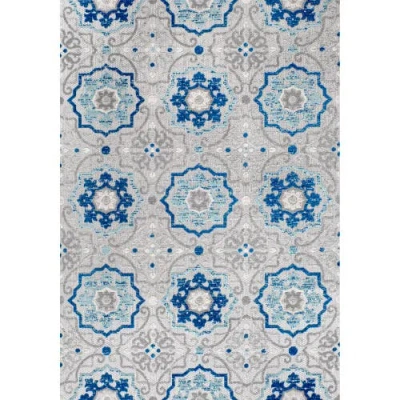 Jonathan Y Mediterranean Medallion Indoor/outdoor Area Rug In Blue/gray