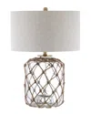 Jonathan Y Mer 26.5in Glass And Rope Led Table Lamp