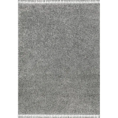 Jonathan Y Mercer Shag Plush Tassel Area Rug In Charcoal