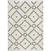 Jonathan Y Mercer Shag Plush Tassel Moroccan Diamond Denim Area Rug In Cream/gray