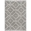 Jonathan Y Mercer Shag Plush Tassel Moroccan Diamond Denim Area Rug In Gray