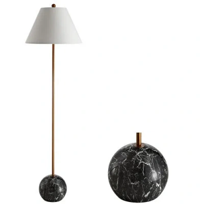 Jonathan Y Miami 63.5" Minimalist Resin/metal Led Floor Lamp In Gold/black