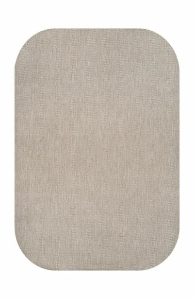 Jonathan Y Miles Modern Minimalist Radius Corner Solid Indoor/outdoor Shaped Area Rug In Sand