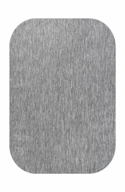 Jonathan Y Miles Modern Minimalist Radius Corner Solid Indoor/outdoor Shaped Area Rug In Gray