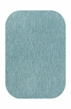 Jonathan Y Miles Modern Minimalist Radius Corner Solid Indoor/outdoor Shaped Area Rug In Blue