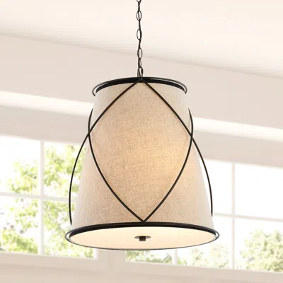 Jonathan Y Milo 19" 3-light Rustic Farmhouse Iron Led Pendant In Neutral