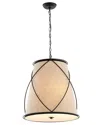 Jonathan Y Milo 19in 3-light Rustic Farmhouse Iron Led Pendant In Brown