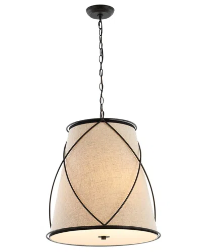 Jonathan Y Milo 19in 3-light Rustic Farmhouse Iron Led Pendant In Brown