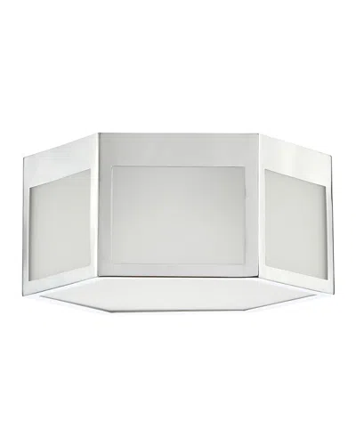 Jonathan Y Minimo 13in Hexagon Metal/frosted Glass Led Flush Mount
