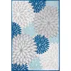 Jonathan Y Minori Floral High-low Indoor/outdoor Area Rug In Blue/gray