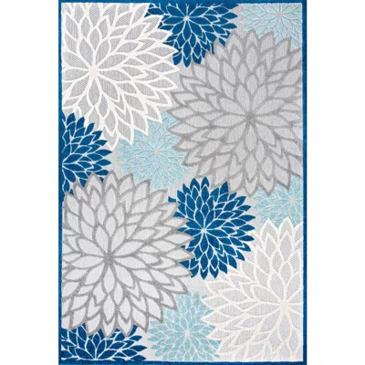 Jonathan Y Minori Floral High-low Indoor/outdoor Area Rug In Blue/gray
