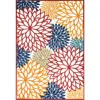 Jonathan Y Minori Floral High-low Indoor/outdoor Area Rug In Cream/red/blue