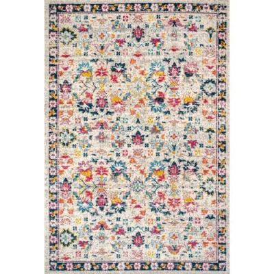 Jonathan Y Modern Persian Boho Floral Area Rug In Beige/multi