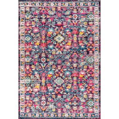 Jonathan Y Modern Persian Boho Floral Area Rug In Multi/purple