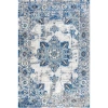 Jonathan Y Modern Persian Boho Vintage Medallion Area Rug In Ivory/blue