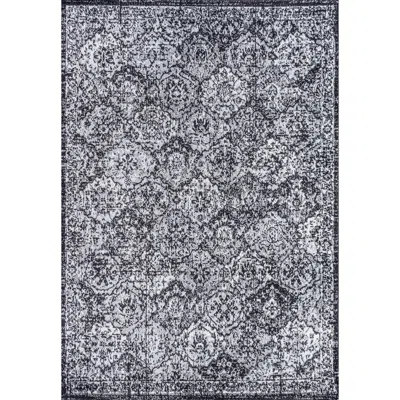 Jonathan Y Modern Persian Boho Vintage Trellis Area Rug In Black/ivory