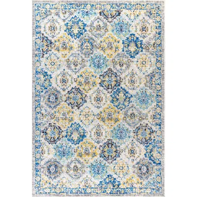 Jonathan Y Modern Persian Boho Vintage Trellis Area Rug In Blue/multi