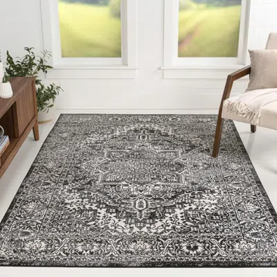 Jonathan Y Modern Persian Vintage Medallion Area Rug In Black