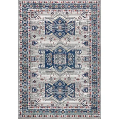 Jonathan Y Modern Persian Vintage Medallion Area Rug In Blue/light Grey