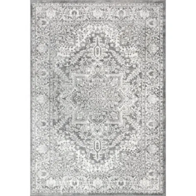 Jonathan Y Modern Persian Vintage Medallion Area Rug In Light Gray