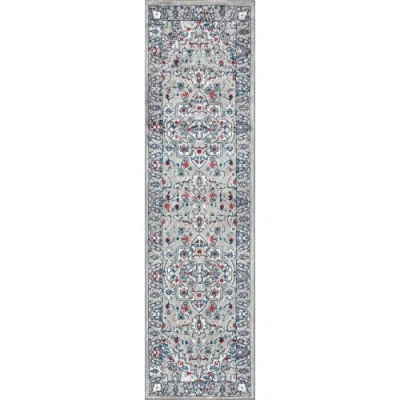 Jonathan Y Modern Persian Vintage Medallion Area Rug In Light Gray/multi