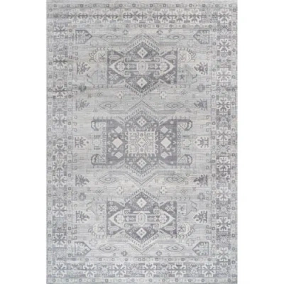 Jonathan Y Modern Persian Vintage Medallion Area Rug In Light Grey