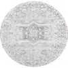 Jonathan Y Modern Persian Vintage Medallion Round Area Rug In Light Grey