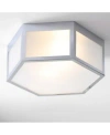 Jonathan Y Moderno 15.75" Hexagon, Frosted Glass Led Flush Mount In Chrome