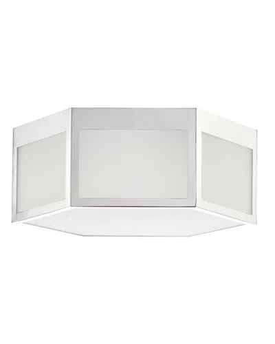 Jonathan Y Moderno 15.75in Hexagon Metal/frosted Glass Led Flush Mount