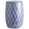 Jonathan Y Moroccan Diamonds 18" Ceramic Drum Garden Stool In Blue