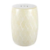 Jonathan Y Moroccan Diamonds 18" Ceramic Drum Garden Stool In Yellow