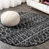 Jonathan Y Moroccan Hype Boho Vintage Diamond Black/ivory 8' Round Area Rug