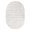 Jonathan Y Moroccan Hype Boho Vintage Diamond Oval Area Rug In Cream/gray
