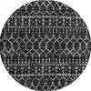 Jonathan Y Moroccan Hype Boho Vintage Diamond Round Area Rug In Black/ivory