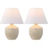 Jonathan Y Myron 18" Minimalist Scandinavian Concrete Effect Resin/iron Led Table Lamp In Cream