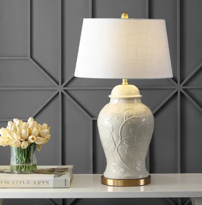 Jonathan Y Naiyou 29.5" Ceramic Classic Traditional Led Lamp Table Lamp In White