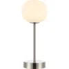 Jonathan Y Natalia Modern Minimalist Iron Rechargeable Integrated Portable Led Table Lamp In Nickel