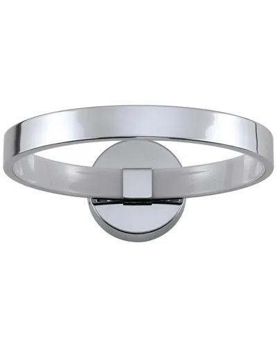 Jonathan Y Nathaniel 12.25in Dimmable Integrated Led Metal Wall Sconce In Silver