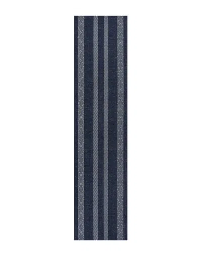 JONATHAN Y JONATHAN Y NAUTISK TRELLIS STRIPE MACHINE-WASHABLE RUG