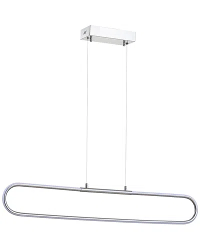 Jonathan Y Ned 39in Dimmable Adjustable Integrated Led Metal Linear Pendant In Silver