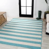 Jonathan Y Negril Two-tone Wide Stripe Indoor/outdoor Area Rug In Aqua/cream